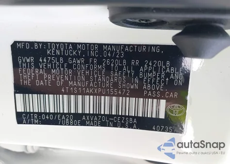 2023 Toyota Camry Se from USA, damaged, VIN 4T1S11AKXPU155472